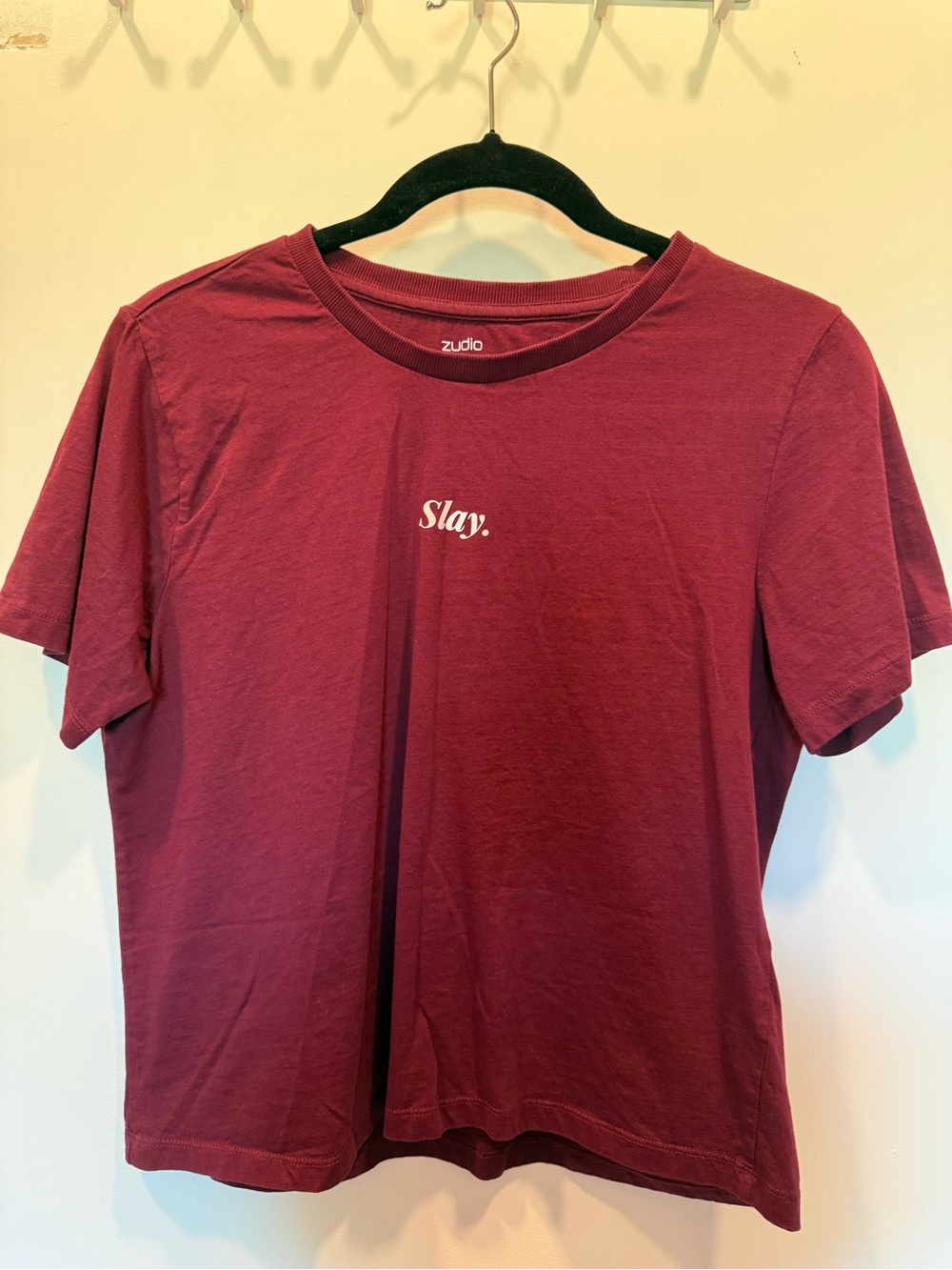 Women’s Maroon 'Slay.' Crew Neck T-Shirt